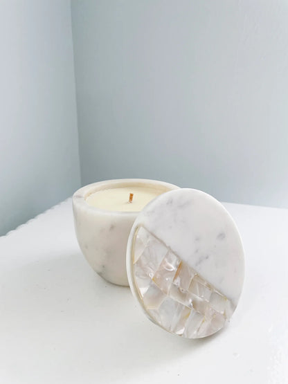 White Marble Lemongrass Candle