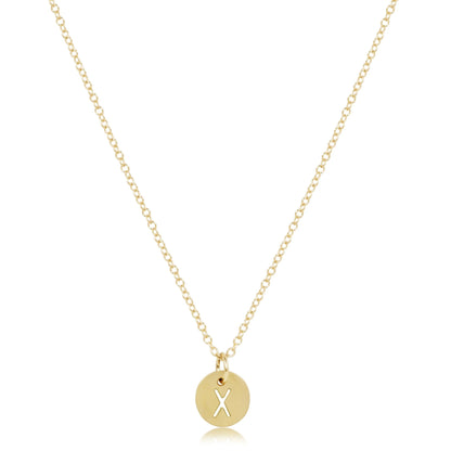 16" Necklace Respect Initial Disc - Gold **